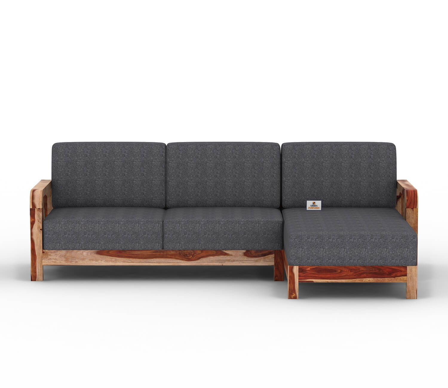 Icaro L Shape Right Aligned Wooden Sofa - Urbnfurnish