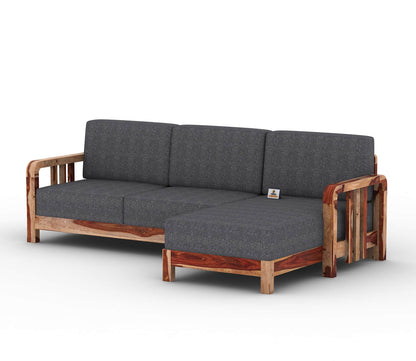 Icaro L Shape Right Aligned Wooden Sofa - Urbnfurnish