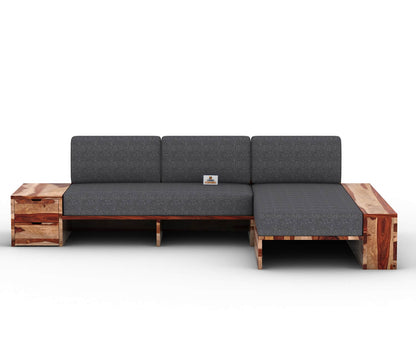 Respiro L Shape Wooden Sofa Without Storage - Urbnfurnish