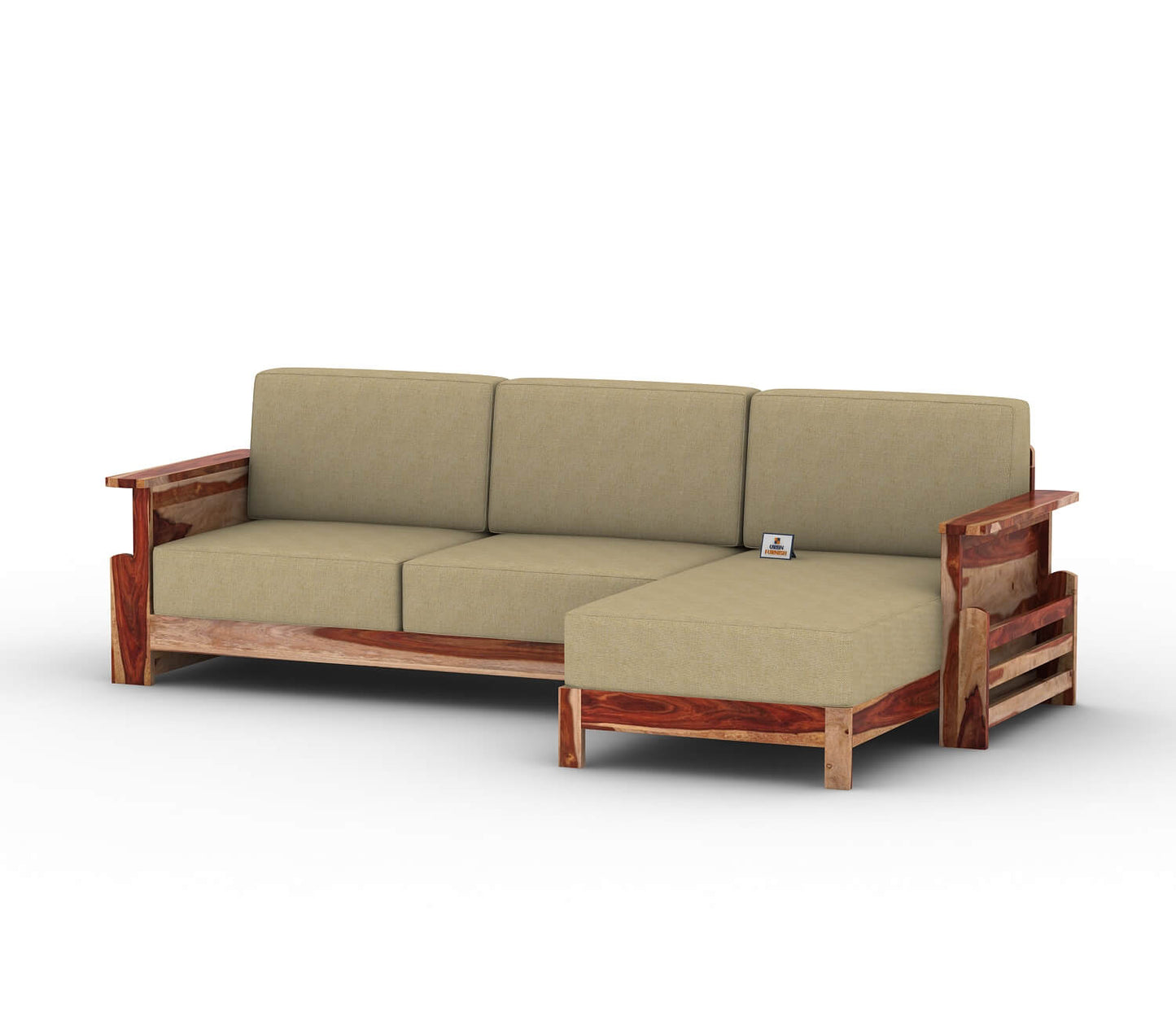 Colosseo L Shape Right Aligned Wooden Sofa - Urbnfurnish