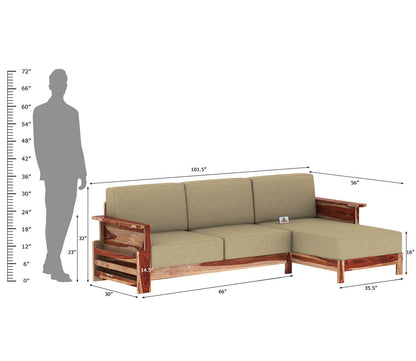 Colosseo L Shape Right Aligned Wooden Sofa - Urbnfurnish