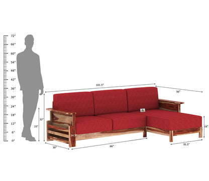 Colosseo L Shape Right Aligned Wooden Sofa - Urbnfurnish
