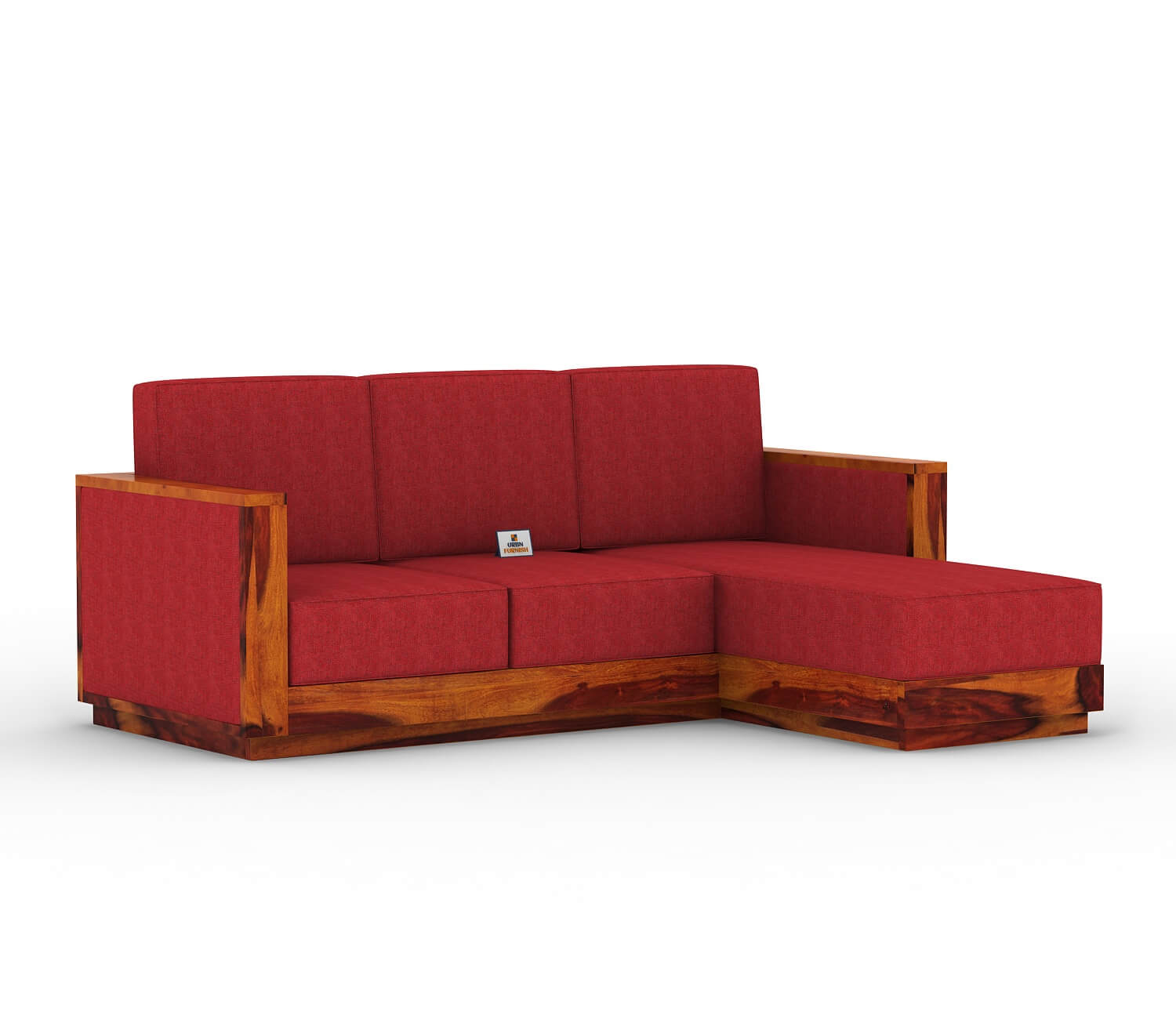Lago L Shape Right Aligned Wooden Sofa - Urbnfurnish