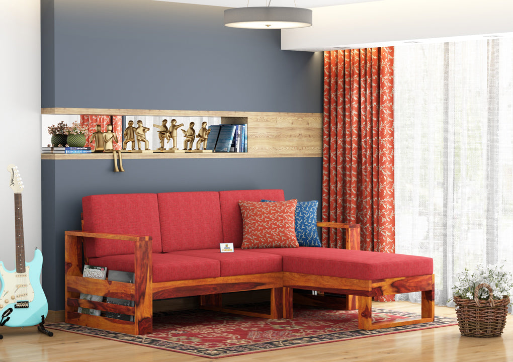 Orfeo L Shape Right Aligned Wooden Sofa - Urbnfurnish