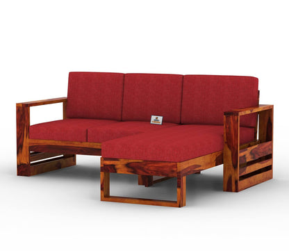 Orfeo L Shape Right Aligned Wooden Sofa - Urbnfurnish