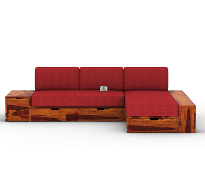 Respiro L Shape Wooden Sofa With Storage - Urbnfurnish