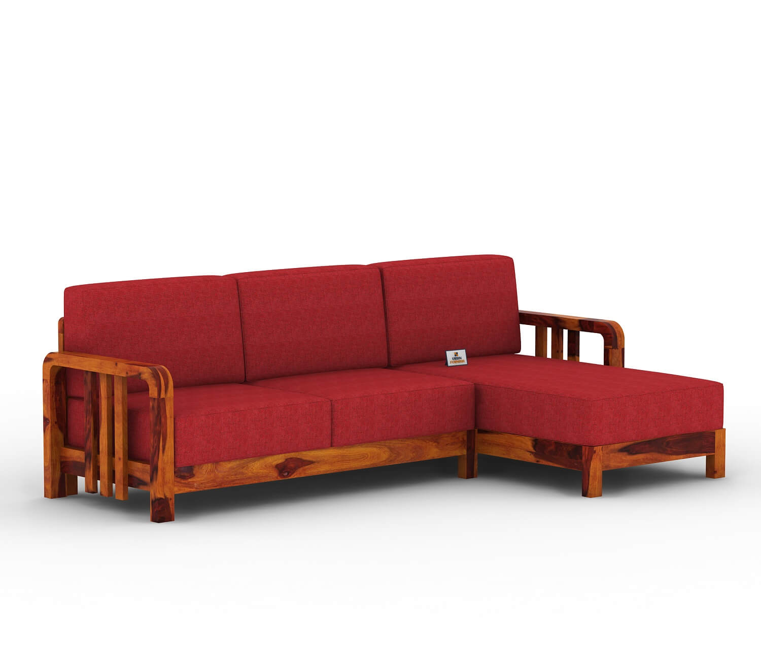 Icaro L Shape Right Aligned Wooden Sofa - Urbnfurnish