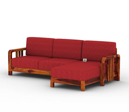 Icaro L Shape Right Aligned Wooden Sofa - Urbnfurnish