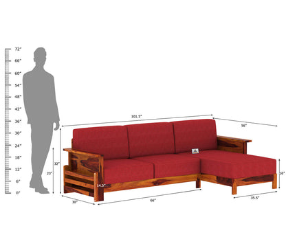 Colosseo L Shape Right Aligned Wooden Sofa - Urbnfurnish