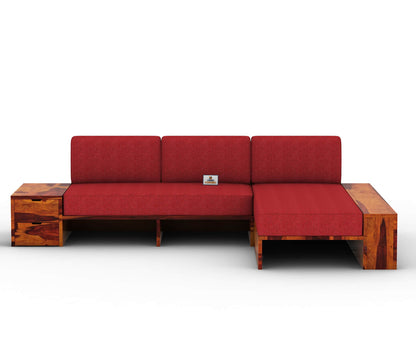 Respiro L Shape Wooden Sofa Without Storage - Urbnfurnish