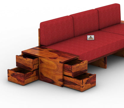 Respiro L Shape Wooden Sofa Without Storage - Urbnfurnish