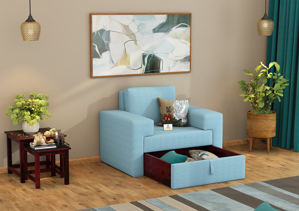 Mangata Fabric 1 Seater Sofa - Urbnfurnish