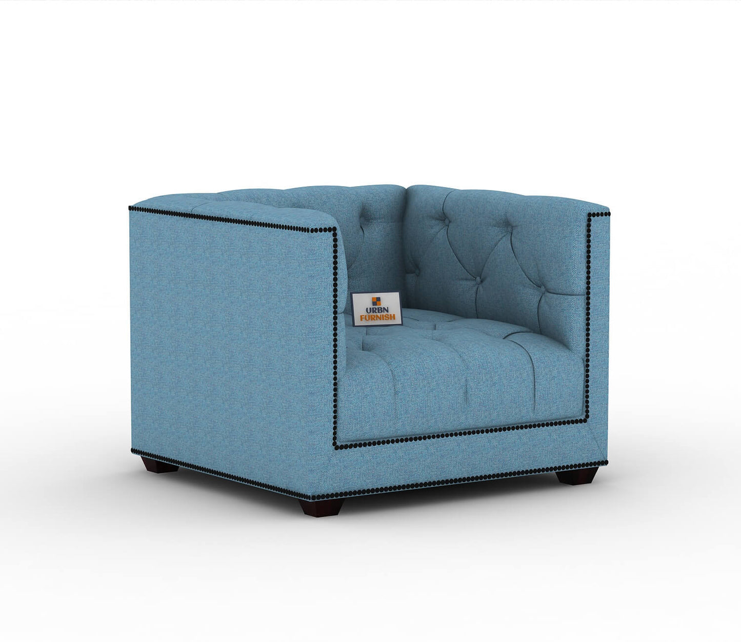 Ollie Fabric 1 Seater Sofa - Urbnfurnish