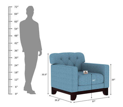 Bells Fabric 1 Seater Sofa - Urbnfurnish