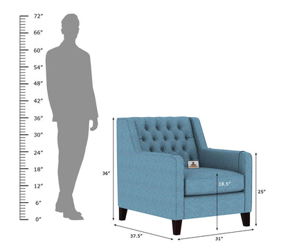 Dakota Fabric 1 Seater Sofa - Urbnfurnish