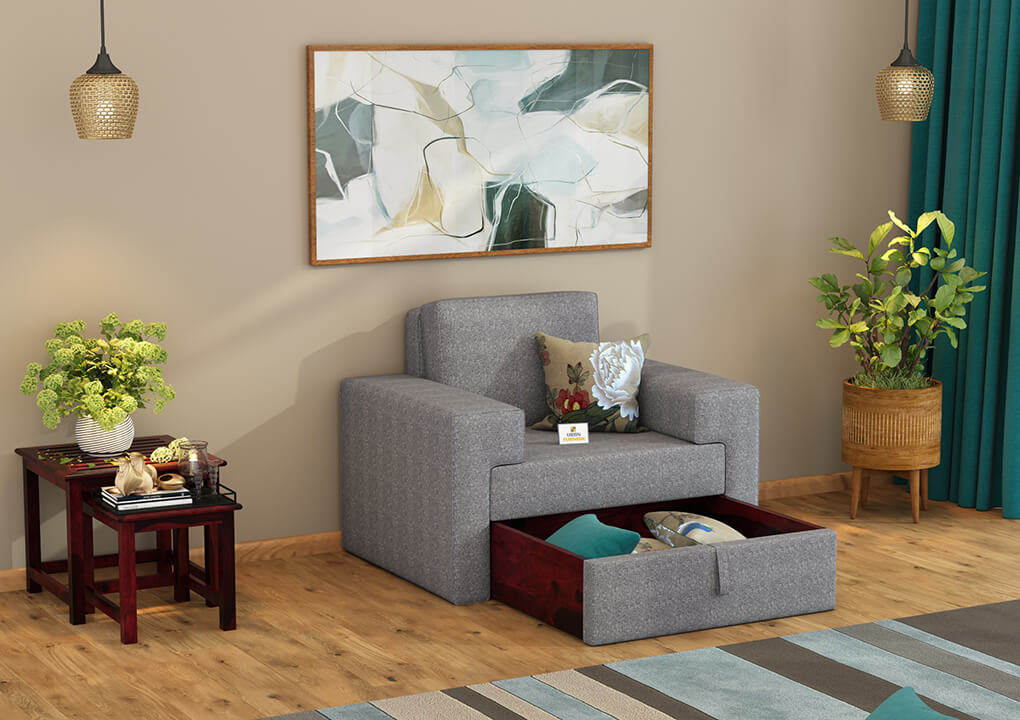 Mangata Fabric 1 Seater Sofa - Urbnfurnish