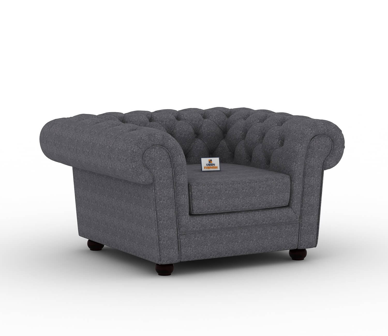 Eva Fabric 1 Seater Sofa - Urbnfurnish