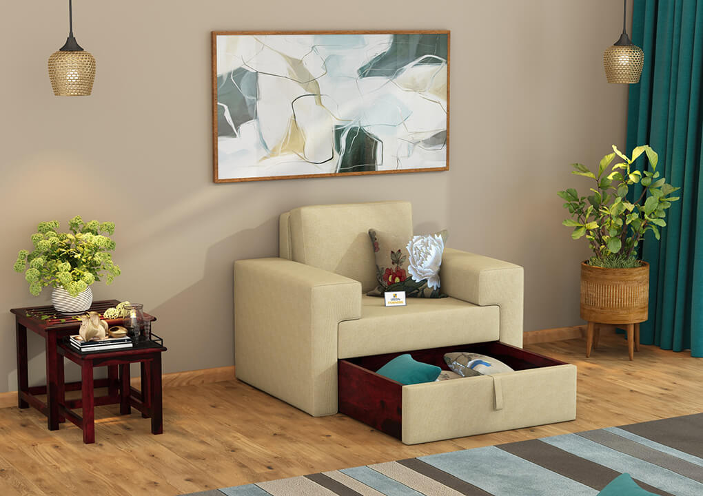 Mangata Fabric 1 Seater Sofa - Urbnfurnish