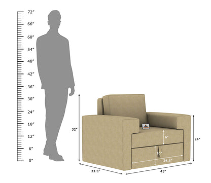 Mangata Fabric 1 Seater Sofa - Urbnfurnish