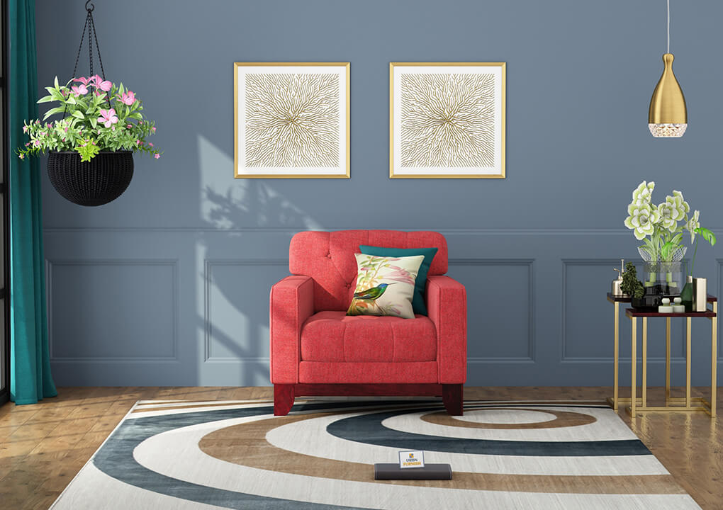 Bells Fabric 1 Seater Sofa - Urbnfurnish