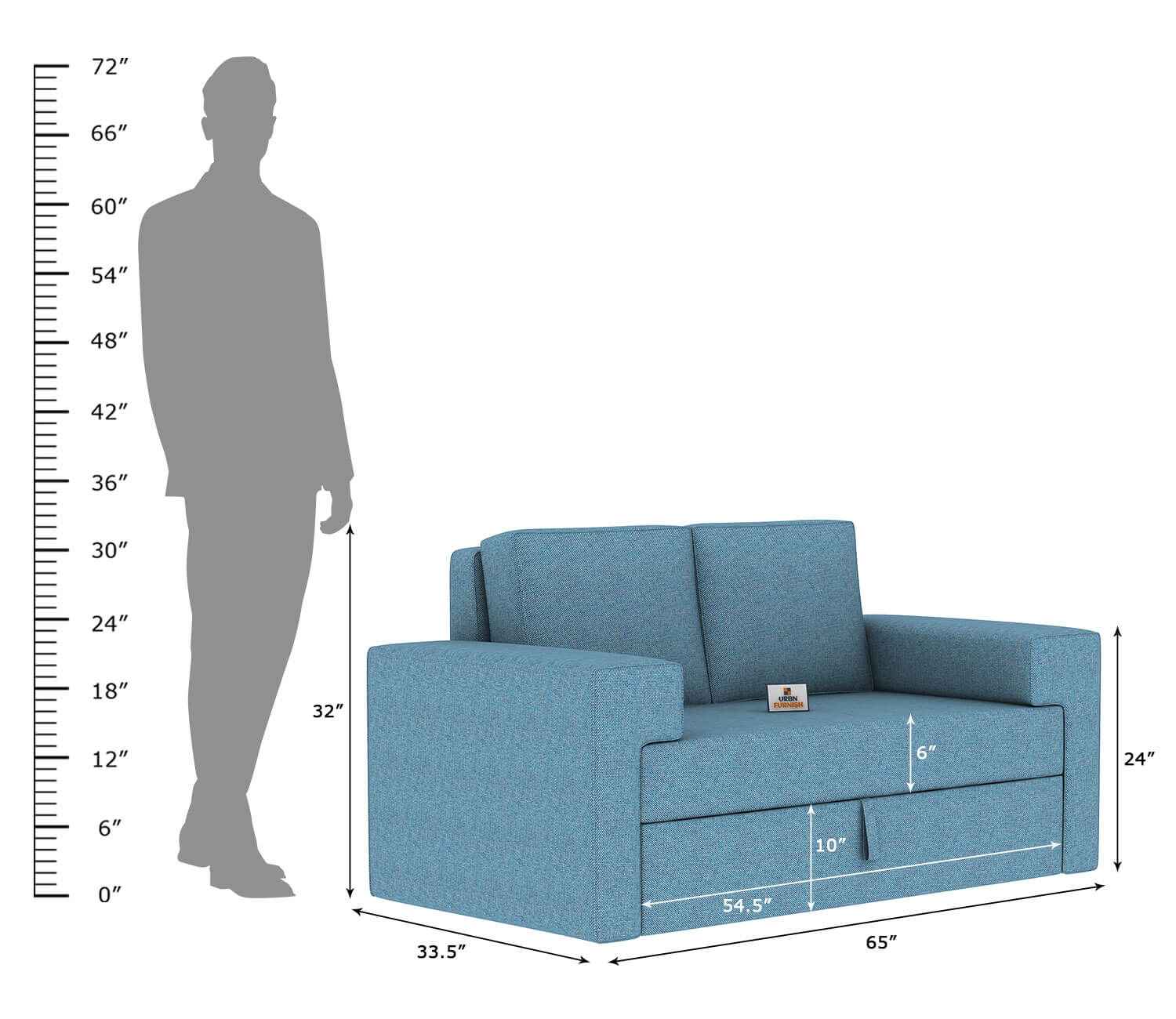Mangata Fabric 2 Seater Sofa - Urbnfurnish