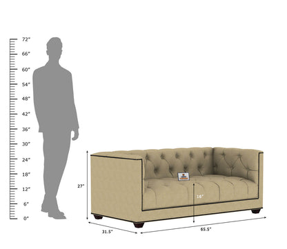 Ollie Fabric 2 Seater Sofa - Urbnfurnish