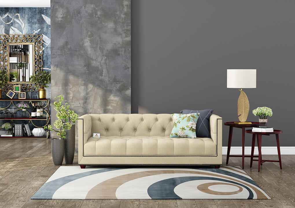 Ollie Fabric 3 Seater Sofa - Urbnfurnish