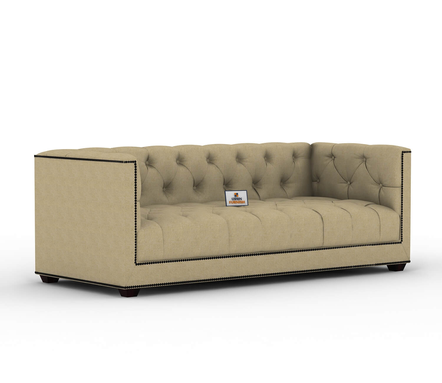 Ollie Fabric 3 Seater Sofa - Urbnfurnish