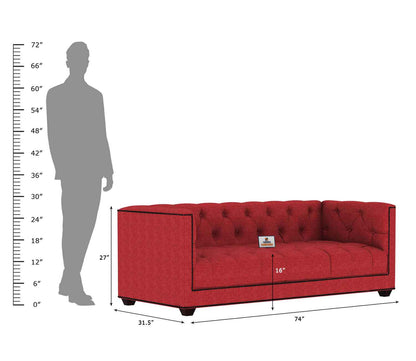 Ollie Fabric 3 Seater Sofa - Urbnfurnish