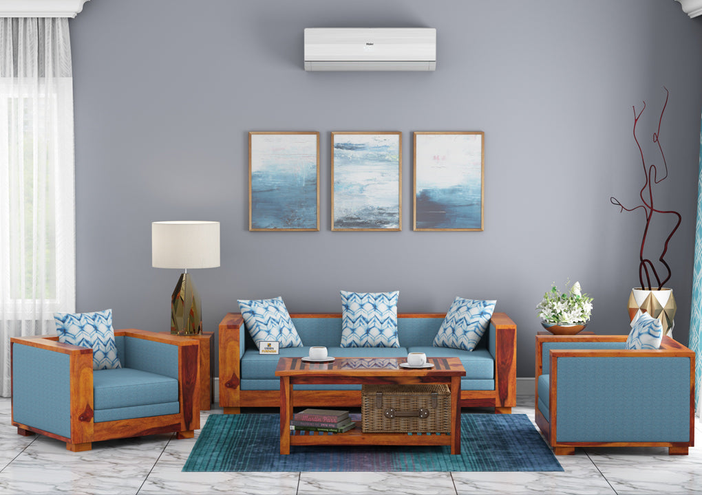 Brume Wooden 3+1+1 Sofa Set - Urbnfurnish