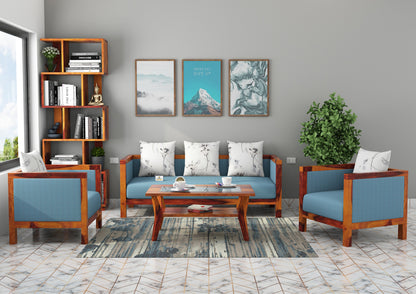 Dallas Wooden 3+1+1 Sofa Set - Urbnfurnish