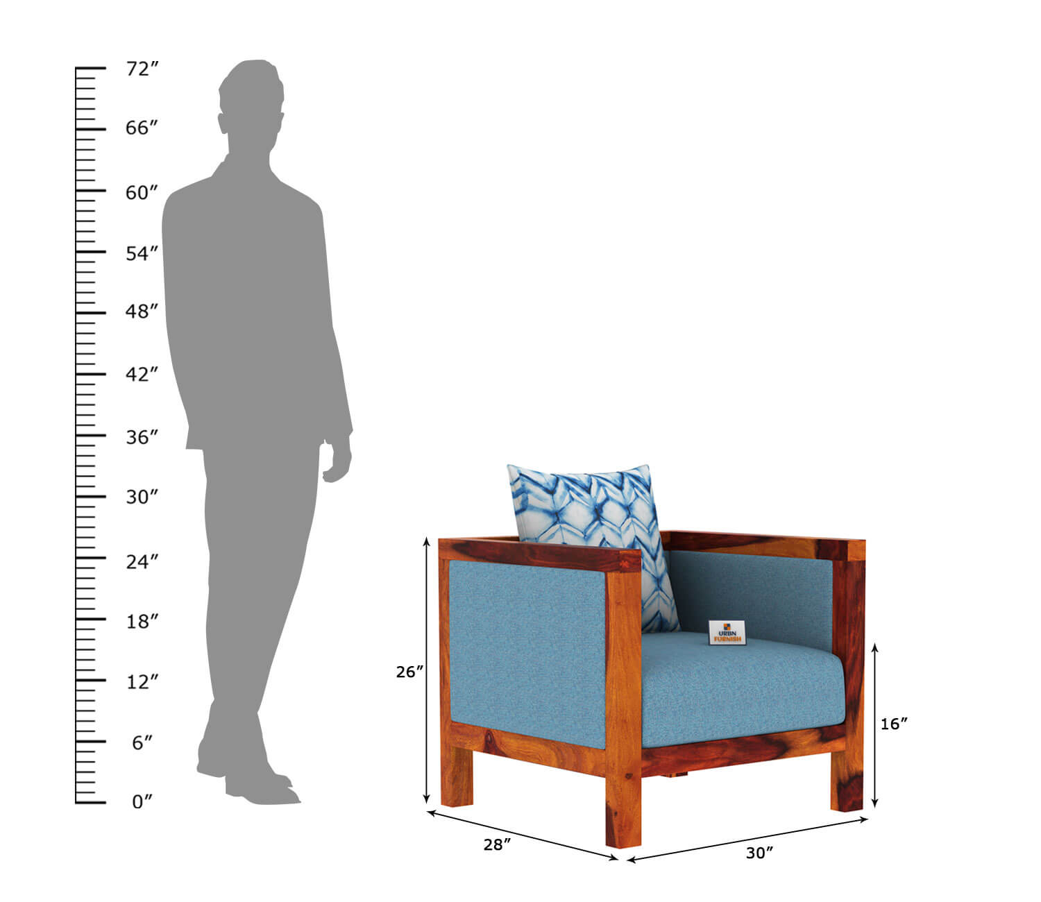 Dallas Wooden 3+1+1 Sofa Set - Urbnfurnish