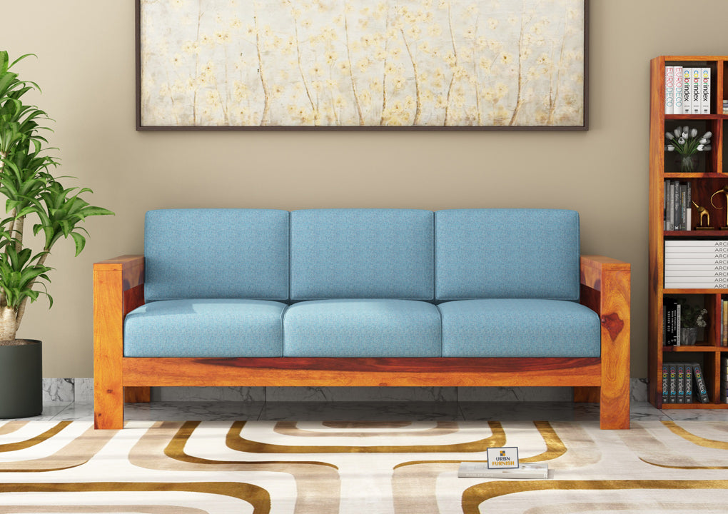 Carlotta With Side Magazine Wooden 3+1+1 Sofa Set - Urbnfurnish