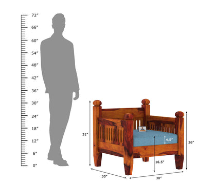 Ruby Wooden 3+1+1 Sofa Set - Urbnfurnish