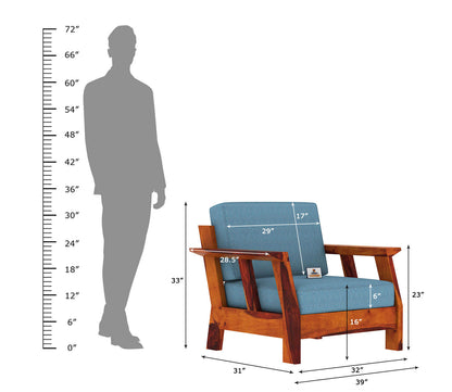 Edkin Wooden 3+1+1 Sofa Set - Urbnfurnish