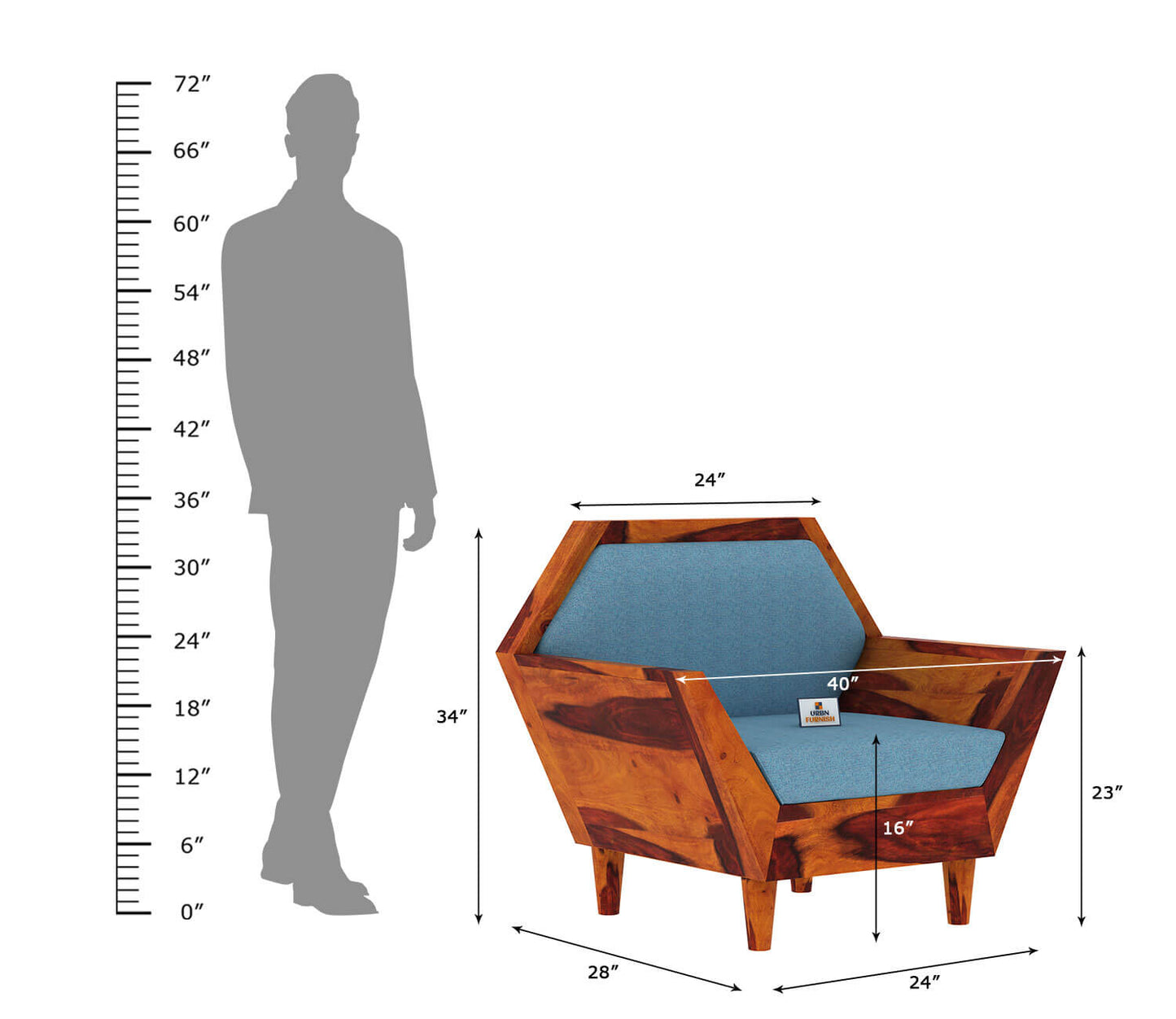Jones Wooden 3+1+1 Sofa Set - Urbnfurnish