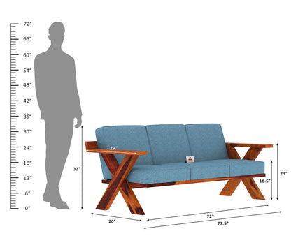 Lewis Wooden 3+1+1 Sofa Set - Urbnfurnish