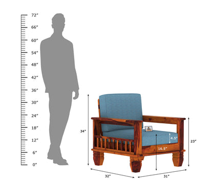 Angelic Wooden 3+1+1 Sofa Set - Urbnfurnish