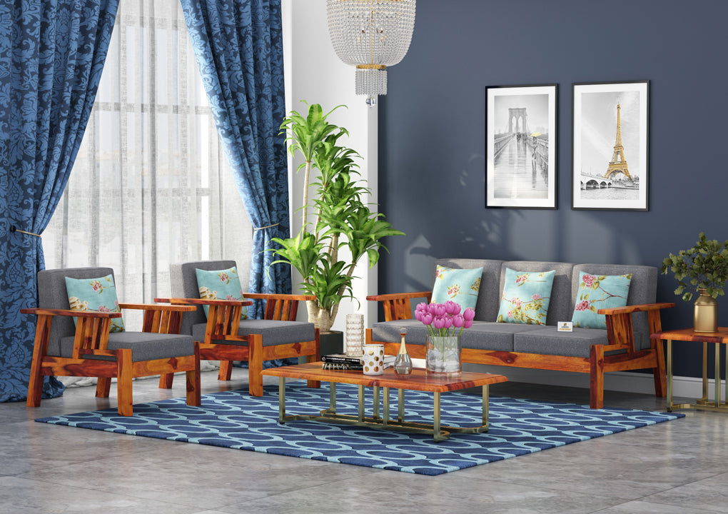 Beamish Wooden 3+1+1 Sofa Set - Urbnfurnish