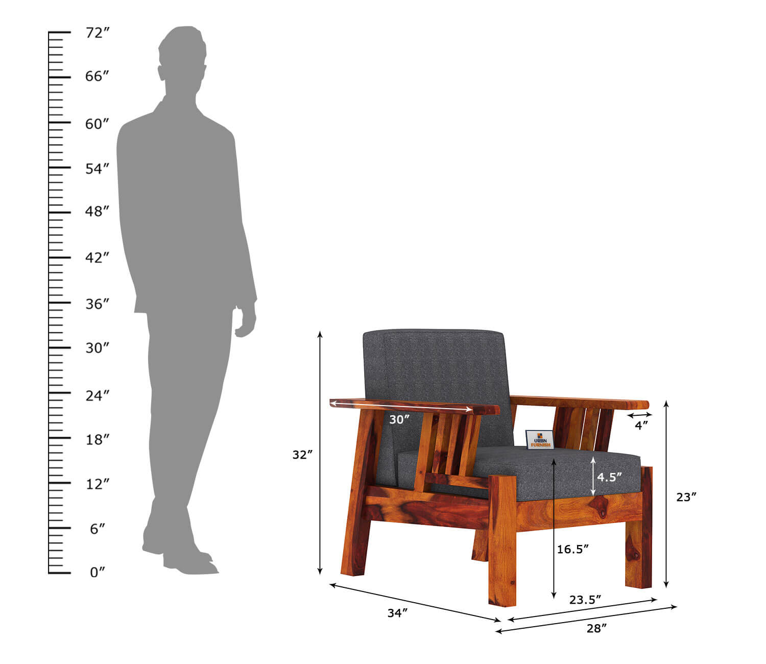 Beamish Wooden 3+1+1 Sofa Set - Urbnfurnish