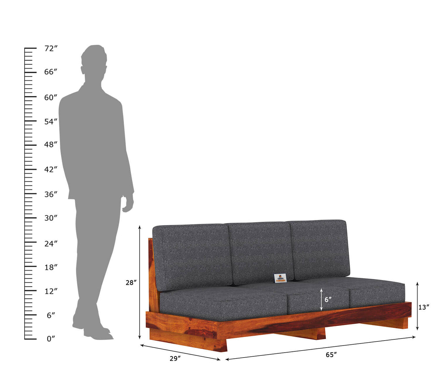 Finlauy Wooden 3+1+1 Sofa Set - Urbnfurnish