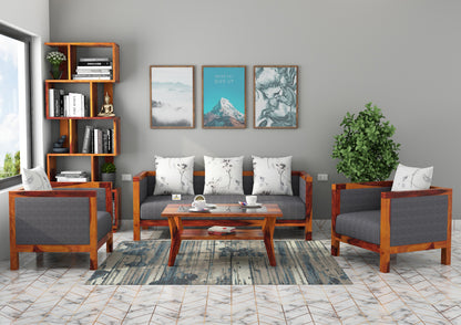 Dallas Wooden 3+1+1 Sofa Set - Urbnfurnish