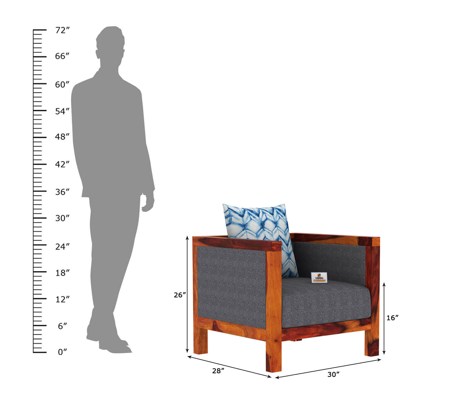 Dallas Wooden 3+1+1 Sofa Set - Urbnfurnish