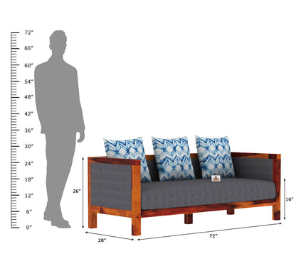 Dallas Wooden 3+1+1 Sofa Set - Urbnfurnish