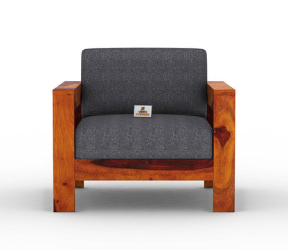 Carlotta With Side Magazine Wooden 3+1+1 Sofa Set - Urbnfurnish