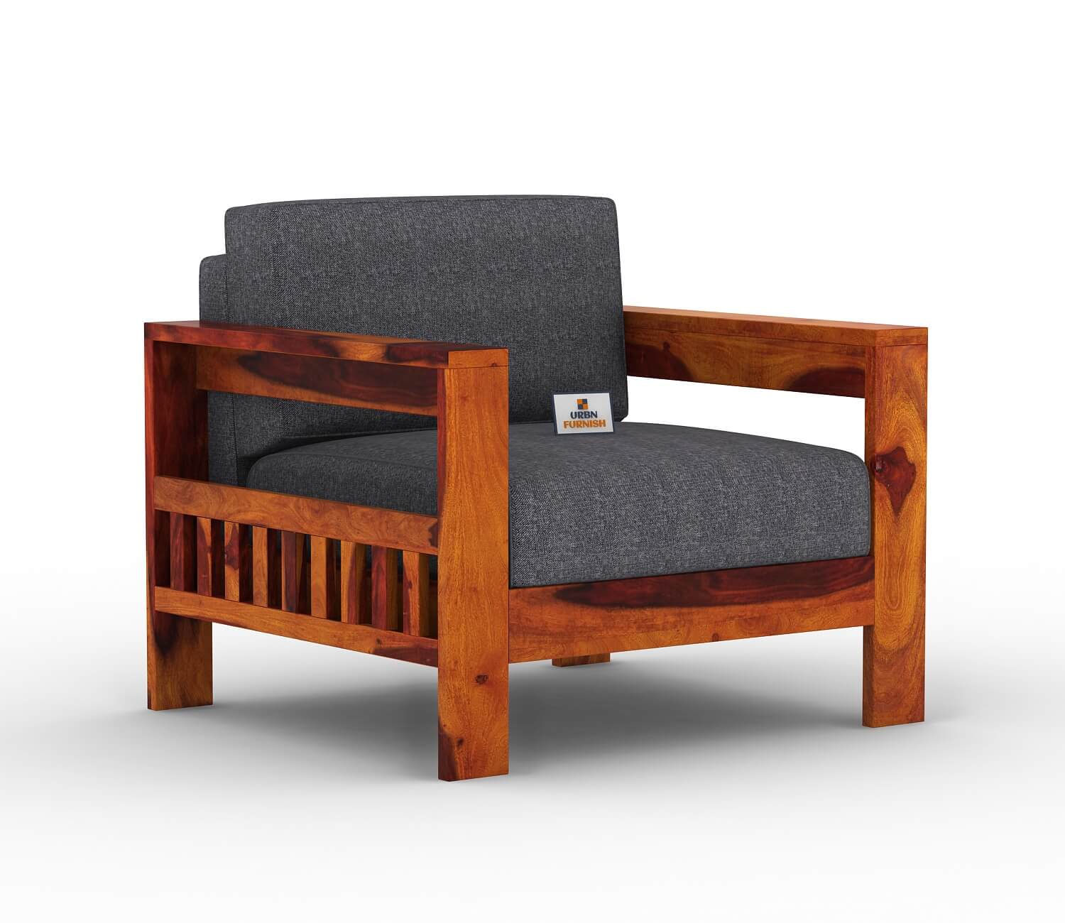 Carlotta With Side Magazine Wooden 3+1+1 Sofa Set - Urbnfurnish