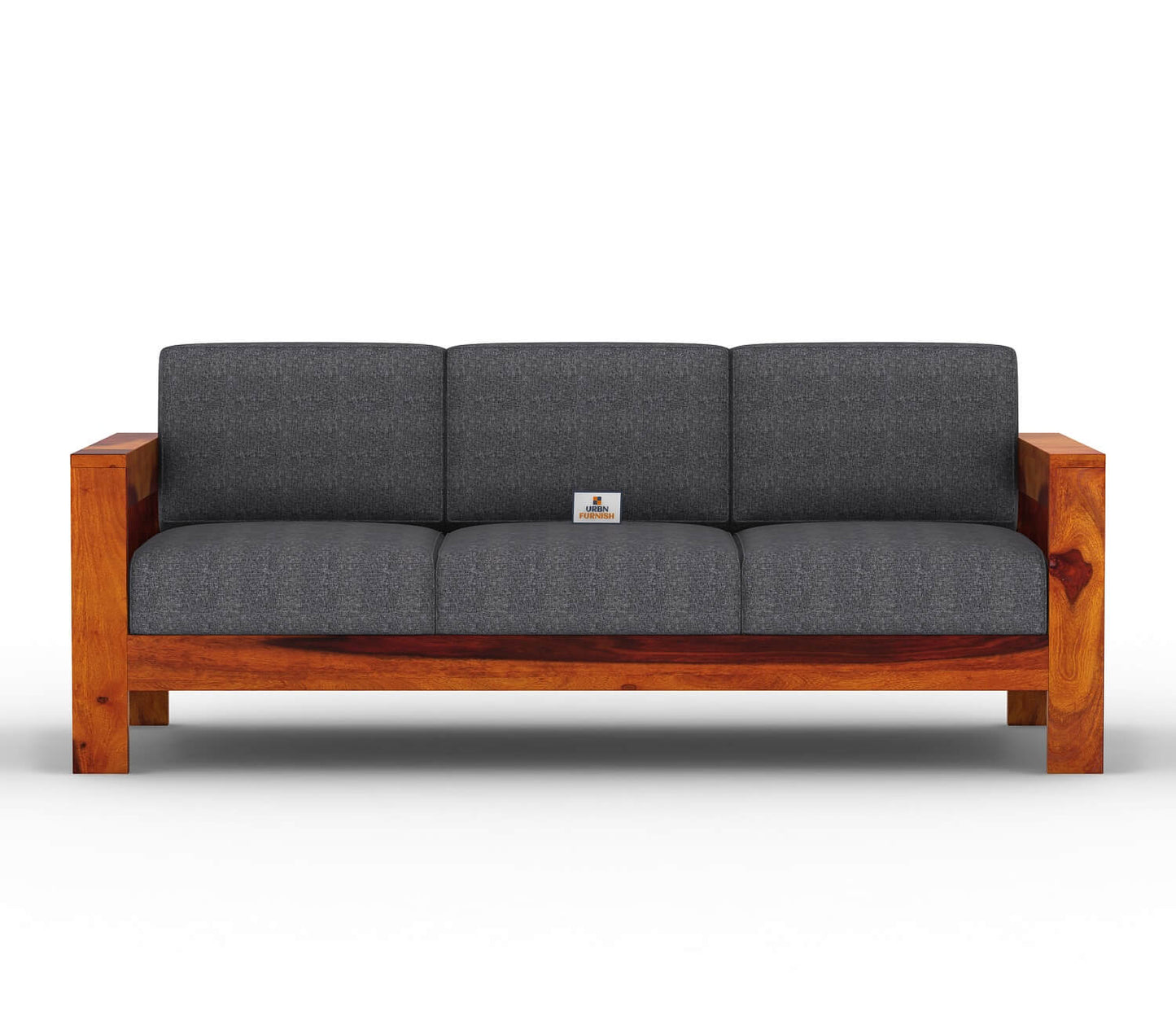 Carlotta With Side Magazine Wooden 3+1+1 Sofa Set - Urbnfurnish