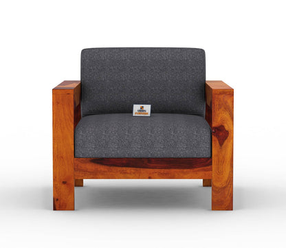 Carlotta With Side Magazine Wooden 3+1+1 Sofa Set - Urbnfurnish