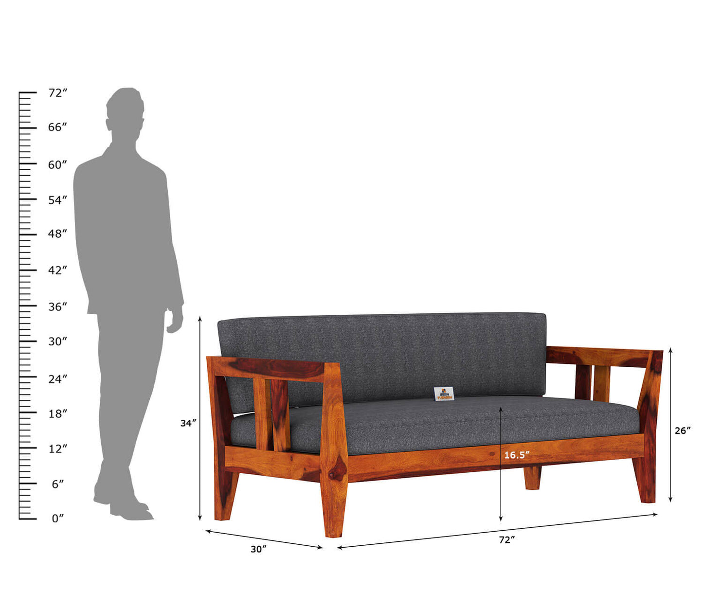Sacby Wooden 3+1+1 Sofa Set - Urbnfurnish