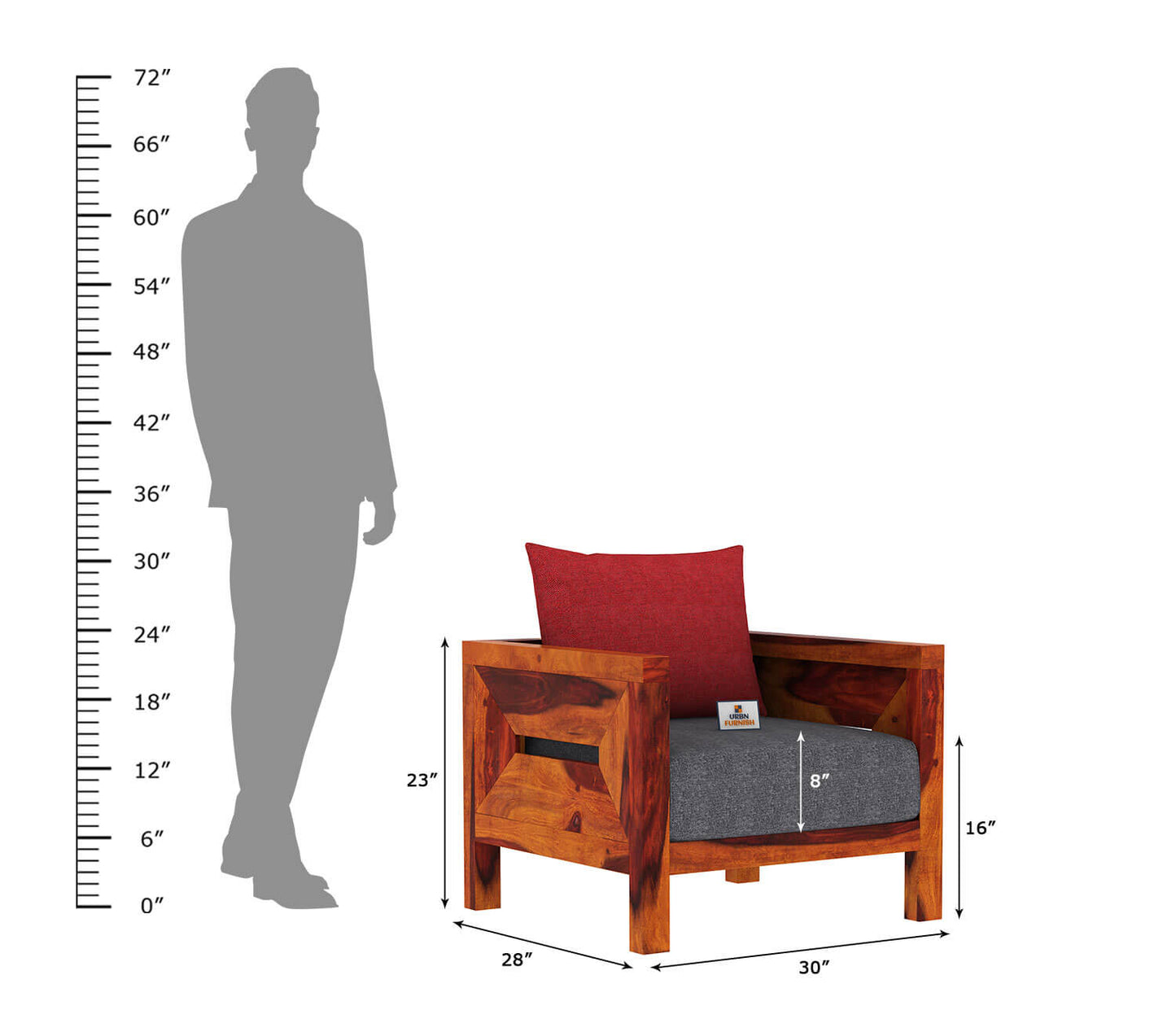Stamford Wooden 3+1+1 Sofa Set - Urbnfurnish